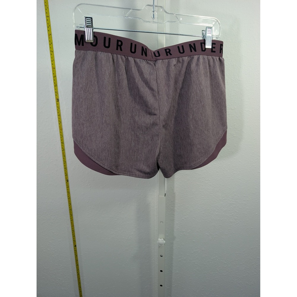 Under Armour Womens Play Up 3.0 Twist Shorts Mauve Purple Heather Medium MD - Picture 3 of 3